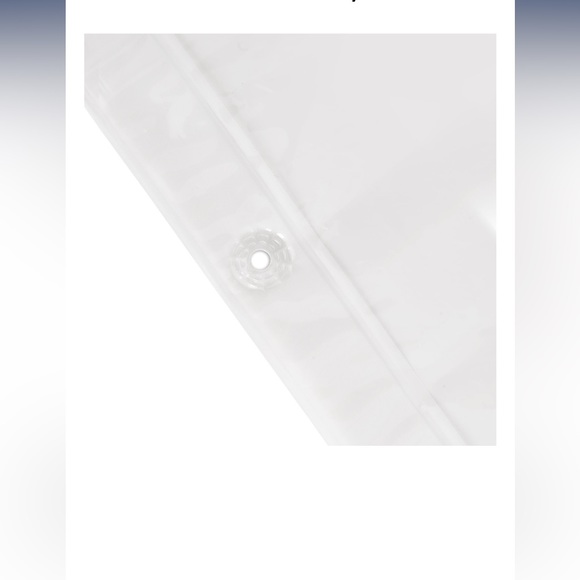 Clear PVC shower curtain with black hooks - Picture 3 of 6